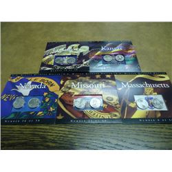 5 ASSORTED 50 STATE QUARTER P & D UNC SETS ORIGINAL US MINT PACKAGING,  2005 KANSAS, 2002 LOUISIANA,