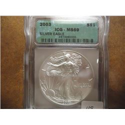 2003 AMERICAN SILVER EAGLE ICG MS69