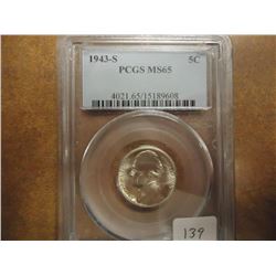 1943-S 35% SILVER JEFFERSON WAR NICKEL PCGS MS65