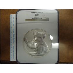 KILO OF SILVER 2009-P AUSTRALIA SILVER $30 KOALA NGC MS69, FULL 32 OUNCES OF FINE SILVER