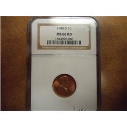 1948-D LINCOLN CENT NGC MS66RD