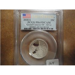 2010-S SILVER GRAND CANYON NP QUARTER PCGS PR69 DCAM, 1ST STRIKE