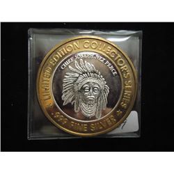 CASINO $10 SILVER TOKEN (UNC) JACKPOT JUNCTION MORTON, MINNESOTA 1997. CHIEF JOSEPH-NEZ PERCE