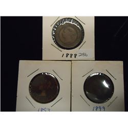 1888,93 & 1899 CANADA LARGE CENTS