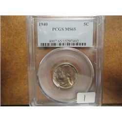 1940  JEFFERSON  NICKEL PCGS MS65