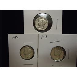 1939,42 & 1943 MERCURY DIMES