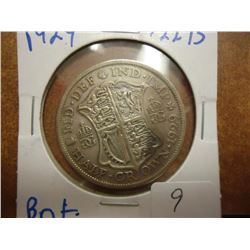 1929 GREAT BRITAIN SILVER HALF CROWN .2273 OZ. ASW