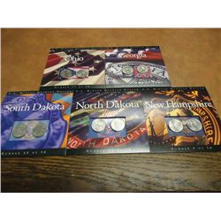 5 ASSORTED 50 STATE QUARTER P & D UNC SETS ORIGINAL US MINT PACKAGING, 1999 GEORGIA, 2000 NEW HAMPSH