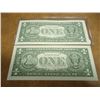 Image 2 : 2-2003-A $1 FRN'S LOW CONSECUTIVE SERIAL 'S UNC SERIAL NUMBERS ARE:G00003159H-G00003160H