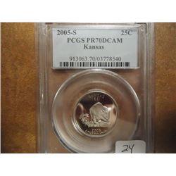 2005-S KANSAS QUARTER PCGS PR70 DCAM