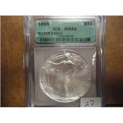 1995 AMERICAN SILVER EAGLE ICG MS69