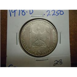 1978-D GERMANY SILVER 5 MARK .2250 OZ. ASW