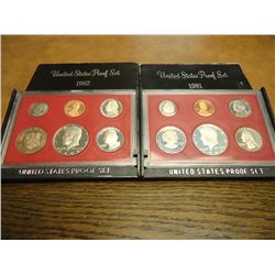 1981 & 1982 US PROOF SETS (WITH BOXES)