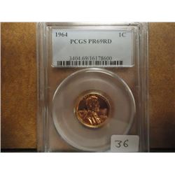 1964 LINCOLN CENT PCGS PR69RD