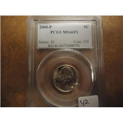 2000-P JEFFERSON NICKEL PCGS MS66FS