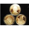 Image 1 : 3-2009 BARACK OBAMA INAUGURATION TOKENS (PF) ALL THREE ARE GOLD IN COLOR