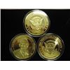 Image 2 : 3-2009 BARACK OBAMA INAUGURATION TOKENS (PF) ALL THREE ARE GOLD IN COLOR