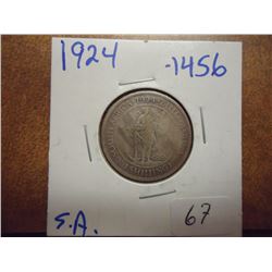 1924 SOUTH AFRICA SILVER SHILLING .1456 OZ. ASW