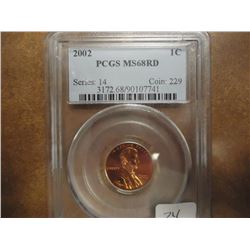 2002 LINCOLN CENT PCGS MS68RD