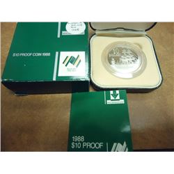 1988 AUSTRALIA SILVER PROOF $10 LANDING OF GOVERNOR PHILLIP AT PORT JACKSON IN 1788, ROYAL AUSTRALIA