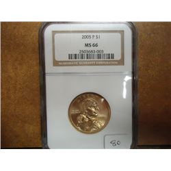 2005-P SACAGAWEA DOLLAR NGC MS66