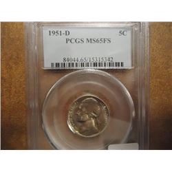 1951-D JEFFERSON NICKEL PCGS MS65FS