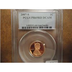 2007-S LINCOLN CENT PCGS PR69RD DCAM