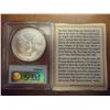 Image 2 : 2005 AMERICAN SILVER EAGLE LANCE ARMSTRONG AMERICAN HEROS SERIES PCGS PERSONALLY SIGNED BY LANCE ARM