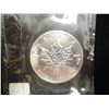 Image 1 : 1992 CANADA SILVER $5 MAPLE LEAF ORIGINAL ROYAL CANADIAN MINT PACKAGING, OBV. HAS SPOT
