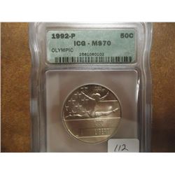 1992-P OLYMPIC HALF DOLLAR ICG MS70