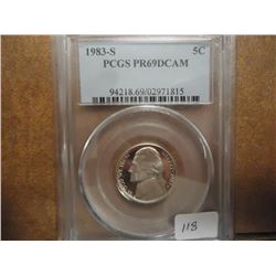 1983-S JEFFERSON NICKEL PCGS PR69 DCAM