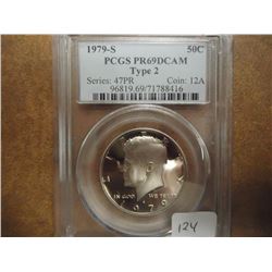 1979-S TYPE 2 KENNEDY HALF DOLLAR PCGS PR69 DCAM