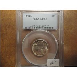 1938-S JEFFERSON NICKEL PCGS MS66