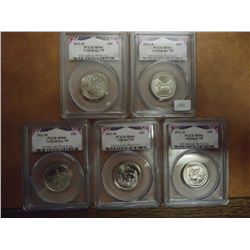 ALL 5-2011-D STATE QUARTERS PCGS MS66'S CHICKASAW N.P., GETTYSBURG N.P., GLACIER N.P., OLYMPIC N.P. 