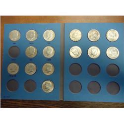 15 KENNEDY HALF DOLLARS IN WHITMAN ALBUM 3-90% SILVER, 11-40% SILVER AND 1 CLAD