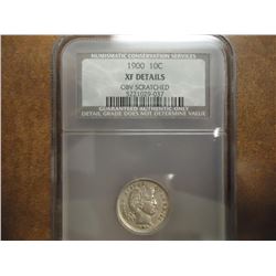 1900 BARBER DIME NCS XF DETAILS