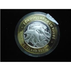 CASINO $10 SILVER TOKEN (UNC) CHIP-IN'S ISLAND RESORT HARRIS, MINNESOTA