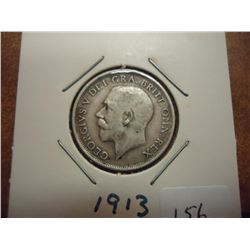1913 GREAT BRITAIN SILVER SHILLING