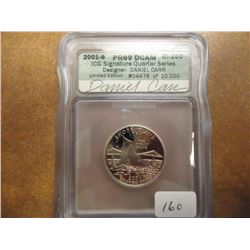 2001-S SIGNATURE SERIES RHODE ISLAND QUARTER ICG PR69 DCAM, SIGNED BY DANIEL CARR "DESIGNER"