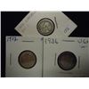 Image 1 : 1913,32 & 1936 CANADA SILVER 10 CENTS