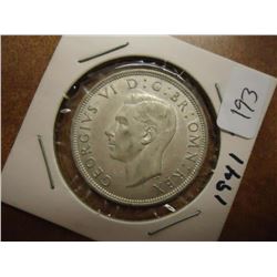 1941 GREAT BRITAIN SILVER HALF CROWN