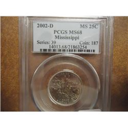 2002-D MISSISSIPPI QUARTER PCGS MS68