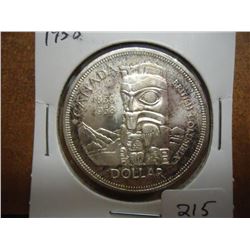 1858-1958 CANADA SILVER TOTEM DOLLAR