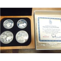 1973 CANADA 4 COIN OLYMPIC PROOF SET CONTAINS: 2-SILVER $5 COINS AND 2-SILVER $10, ORIGINAL ROYAL CA