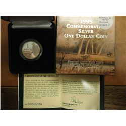 1995 AUSTRALIA SILVER DOLLAR PROOF "WALTZING MATILDA" 1895-1995, ROYAL AUSTRALIAN MINT PACKAGING