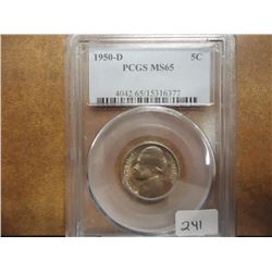 1950-D JEFFERSON NICKEL KEY DATE PCGS MS65