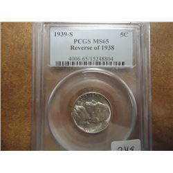 1939-S REV. OF 1938 JEFFERSON NICKEL PCGS MS65