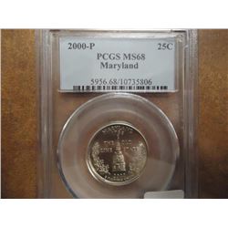 2000-P MARYLAND QUARTER PCGS MS68