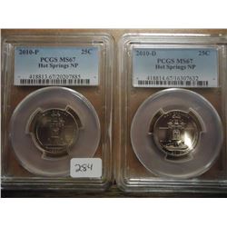 2010-P & D HOT SPRINGS N.P. QUARTERS PCGS MS67'S