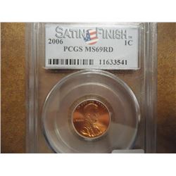 2000 LINCOLN CENT PCGS MS69RD SATIN FINISH
